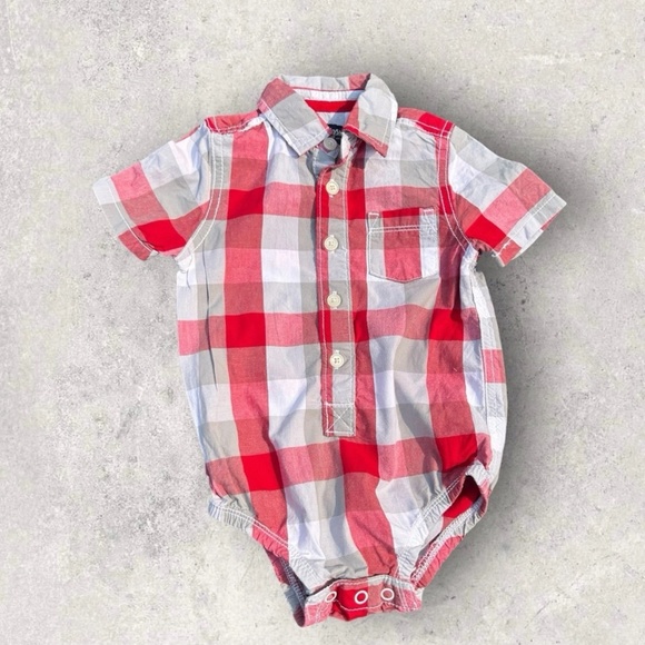 🍭Carters plaid cotton shirt all-in-one - Picture 1 of 5